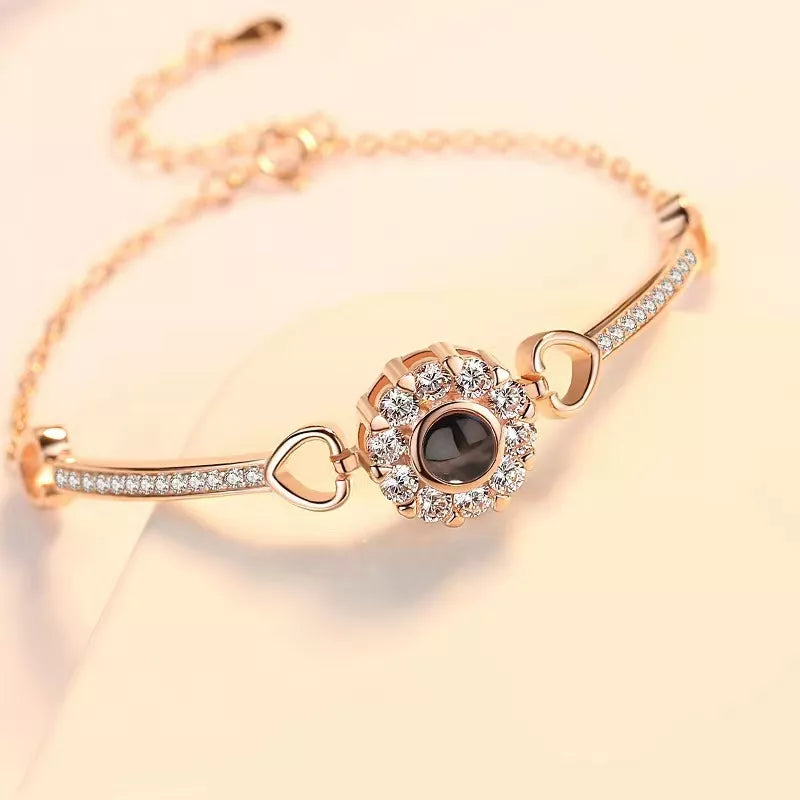 Pulsera Girasol Con Foto Personalizada