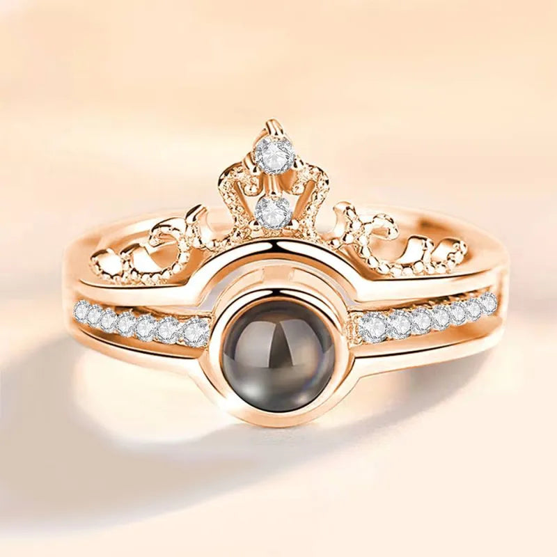 Anillo Corona con Foto Proyección