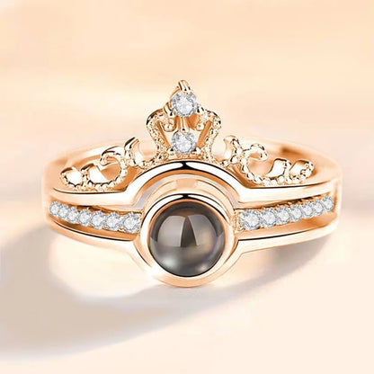 Anillo Corona con Foto Proyección