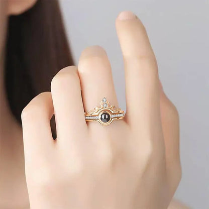 Anillo Corona con Foto Proyección