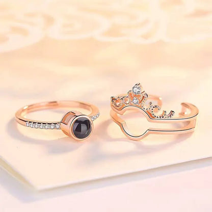 Anillo Corona con Foto Proyección