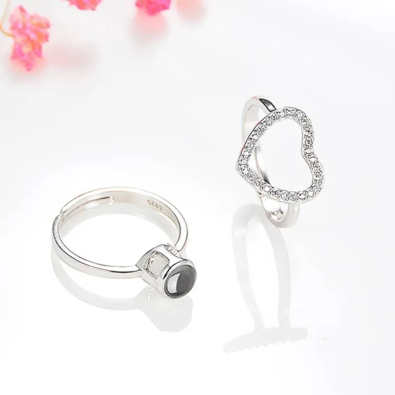 Anillo Corazón 2 en 1 con Foto Personalizada