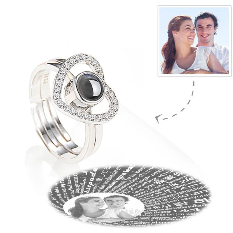 Anillo Corazón 2 en 1 con Foto Personalizada
