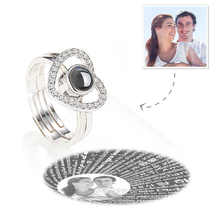 Anillo Corazón 2 en 1 con Foto Personalizada